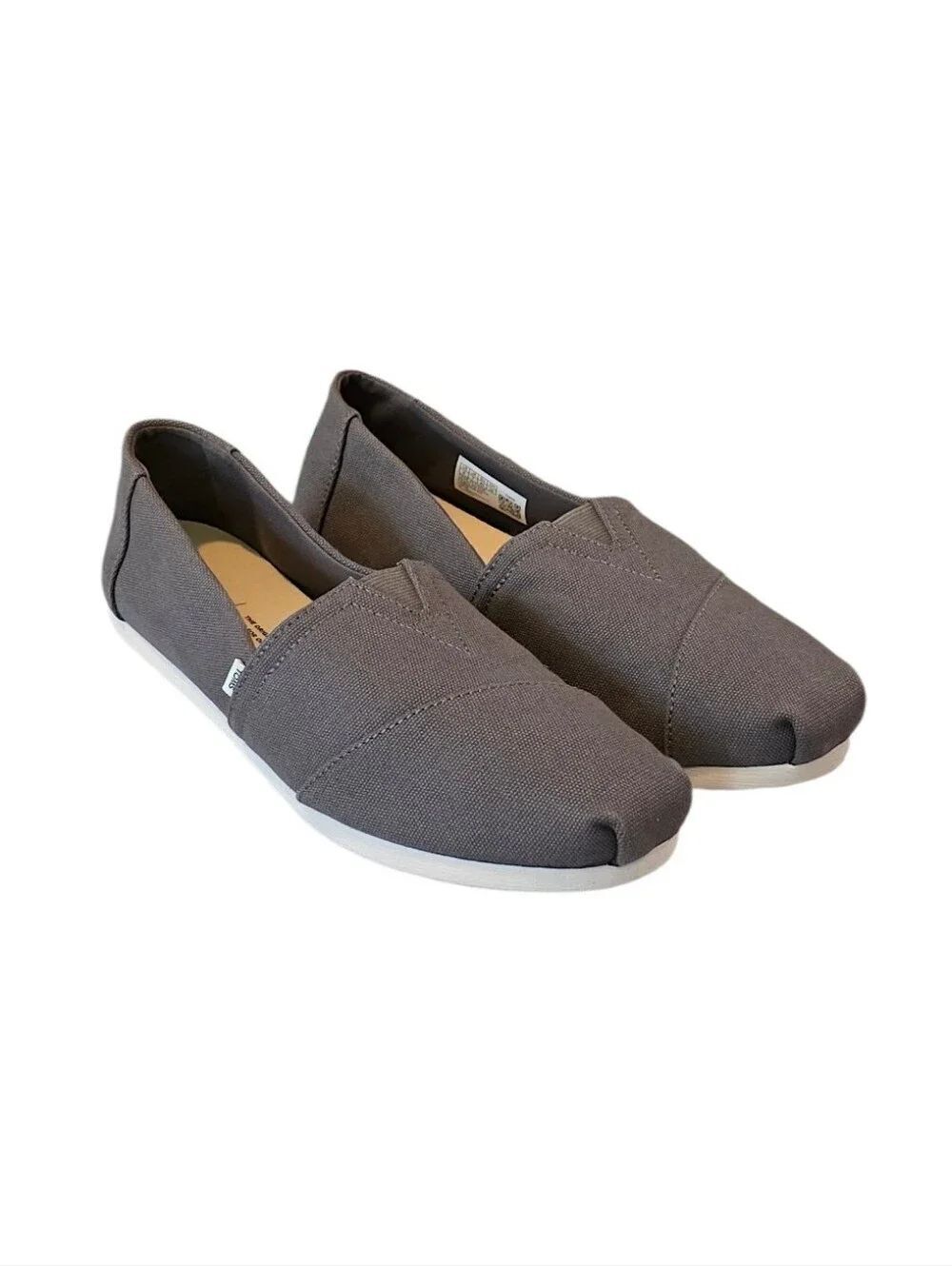 Toms Classic Alpargata Ash Gray Canvas Slip-On Shoe Size 9W